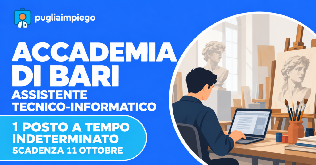 Grafica dell’Accademia di Belle Arti di Bari per un posto da assistente tecnico informatico
