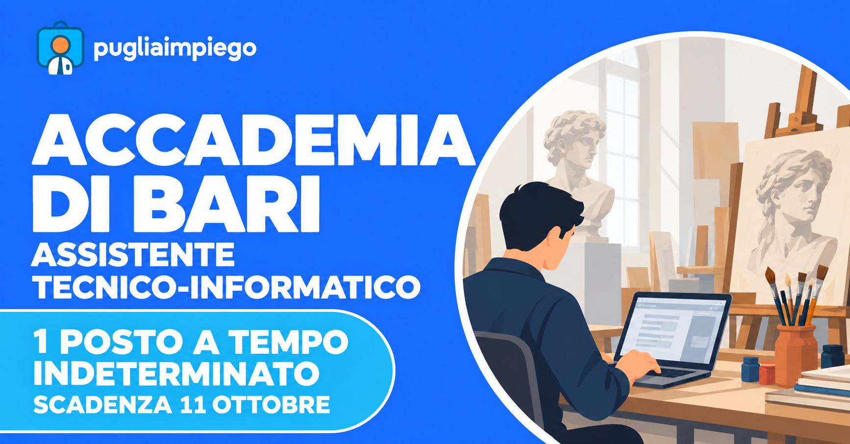 Grafica dell’Accademia di Belle Arti di Bari per un posto da assistente tecnico informatico