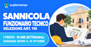 Sannicola cerca un funzionario tecnico: incarico a 18 ore, domande entro il 16 ottobre