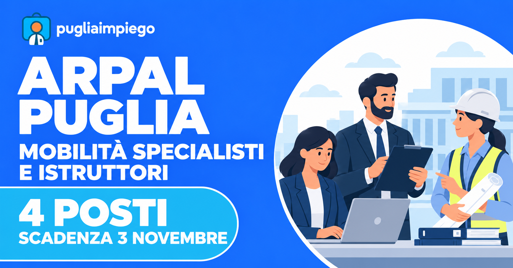 Grafica della mobilità ARPAL Puglia per 4 specialisti e istruttori