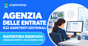 Agenzia delle Entrate, riapertura riservata della selezione per 622 assistenti gestionali: domande entro il 19 novembre 2026.