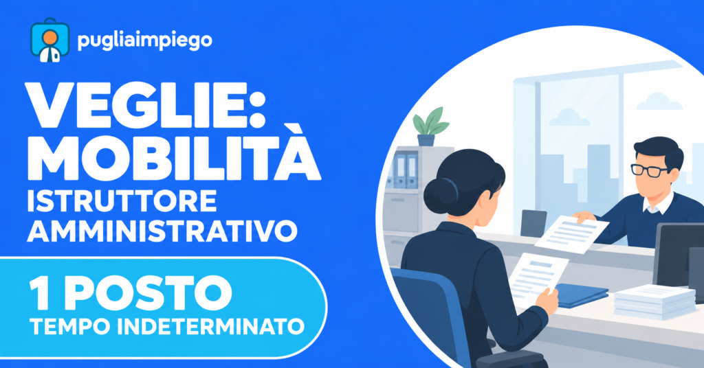 Grafica del bando di mobilità del Comune di Veglie per 1 istruttore amministrativo