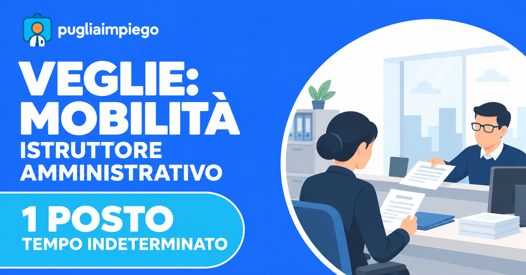 Grafica del bando di mobilità del Comune di Veglie per 1 istruttore amministrativo