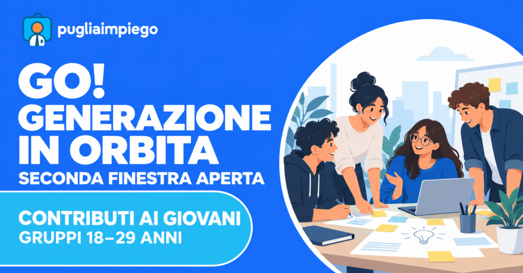 GO! Generazione in Orbita: seconda finestra per contributi a gruppi di giovani pugliesi tra 18 e 29 anni