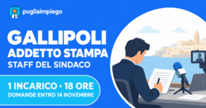 Gallipoli: addetto stampa nello staff del Sindaco, incarico da 18 ore