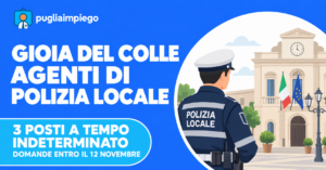 Gioia del Colle: concorso per 3 agenti di Polizia Locale — scadenza 2026-11-12