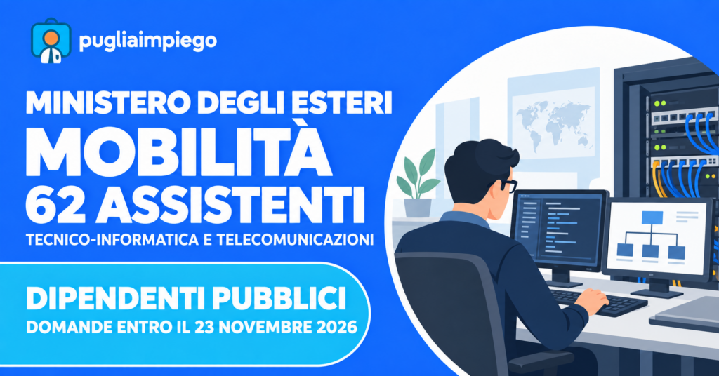 MAECI: mobilità per 62 assistenti tecnico-informatici e delle telecomunicazioni, scadenza 23 novembre 2026