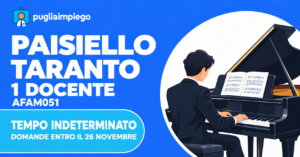 Paisiello Taranto: concorso per un docente AFAM051 a tempo indeterminato