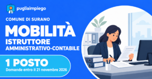 Surano: mobilità per 1 istruttore amministrativo-contabile