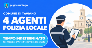 Taviano: concorso per 4 agenti di Polizia Locale a tempo indeterminato