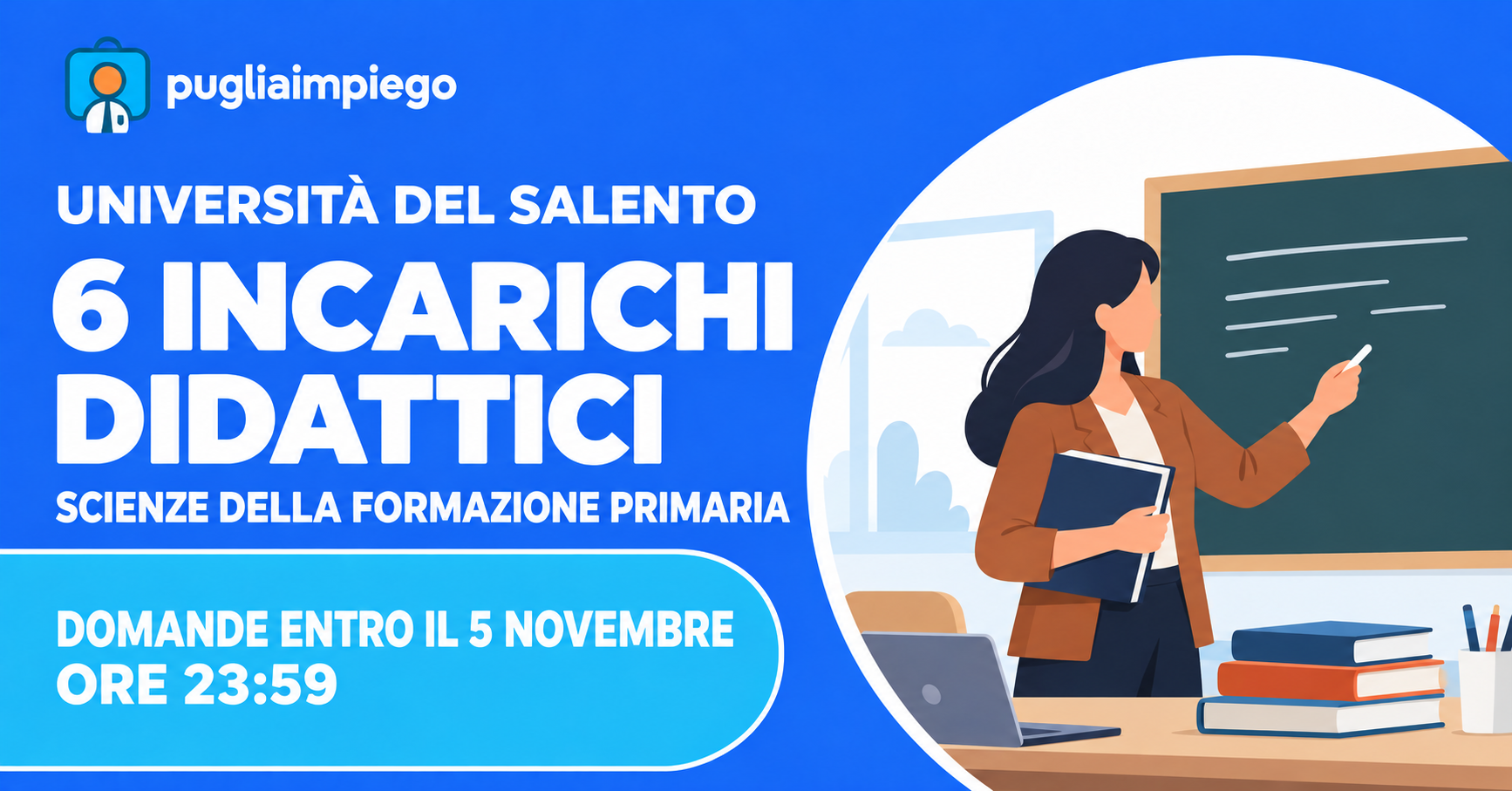 Università del Salento: sei incarichi didattici per Scienze della Formazione Primaria, domande entro il 5 novembre alle 23:59