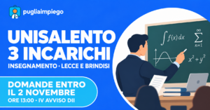 UniSalento DII: 3 incarichi di insegnamento a Lecce e Brindisi