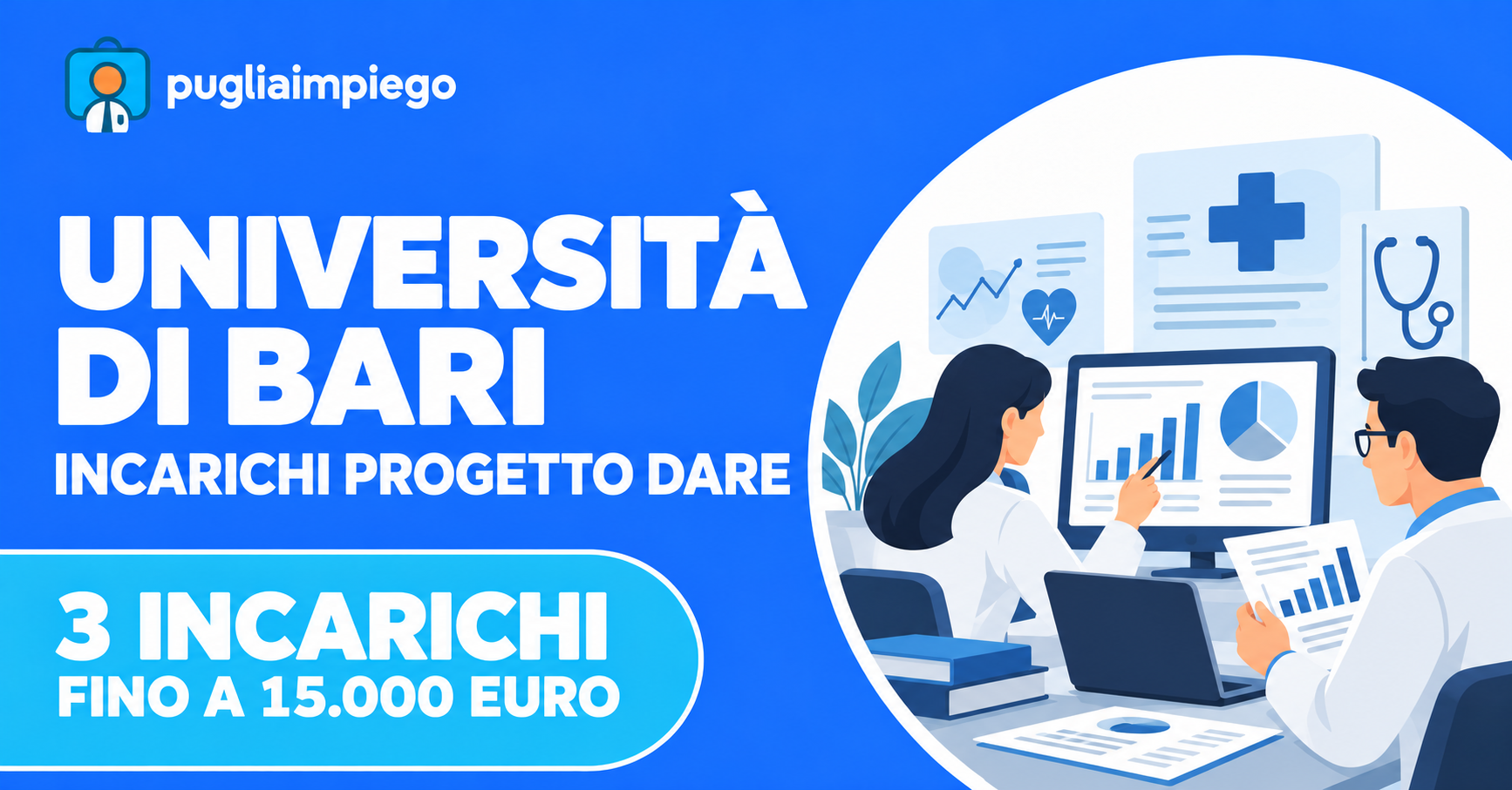 Grafica dei 3 incarichi DARE dell’Università di Bari