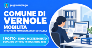 Vernole: mobilità per un istruttore amministrativo-contabile