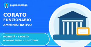 Comune di Corato: mobilità per 1 funzionario amministrativo, scadenza 31 ottobre