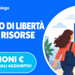 Reddito di Libertà 2026: 3,9 milioni di euro nazionali aggiuntivi, illustrazione di una donna verso una porta aperta