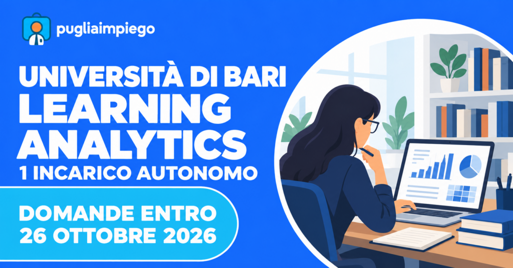 Università di Bari: incarico Learning Analytics, domanda entro il 26 ottobre 2026