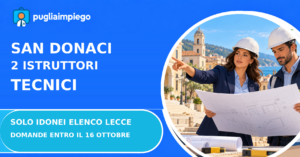 San Donaci: interpello per 2 istruttori tecnici idonei, scadenza 16 ottobre